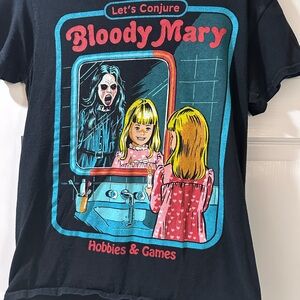 Black Graphic Tee with Bloody Mary Design